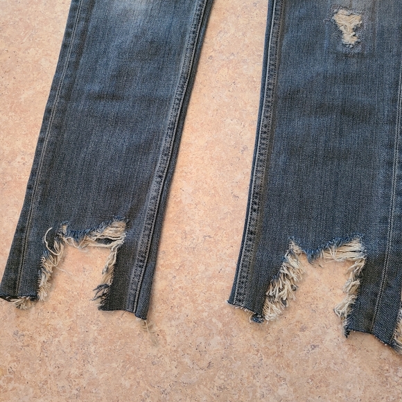 NWT IRO Straight Leg High Rise Indigo Gray Distressed Vix Ankle Jeans in Size 24 - Picture 11 of 13